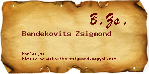 Bendekovits Zsigmond névjegykártya